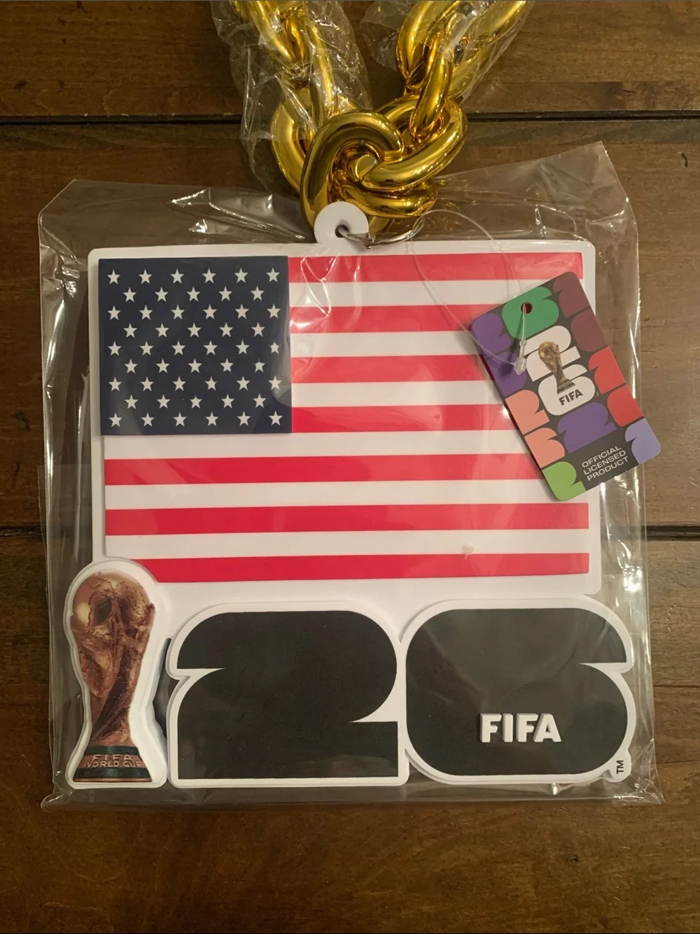 Gold Chain Lanyard with FIFA 2020 USA Badge Holder